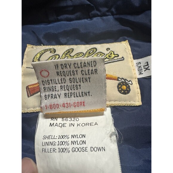 Cabelas Jacket Men XL Tan GoreTex Goose Down Removable Hood Hunting Coat Vintage - Picture 3 of 16